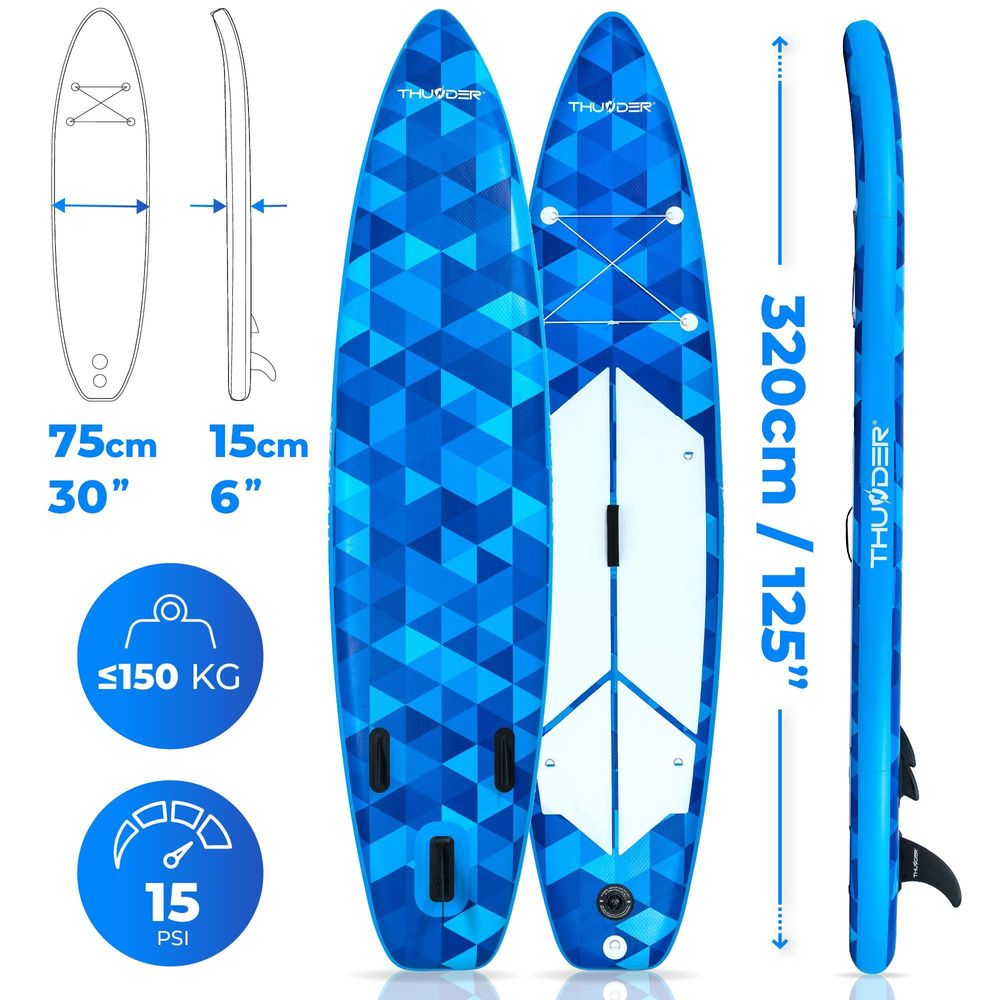 Thunder Nion Stand Up Paddle Board 320 x 75 x 15 cm Blau 150 kg