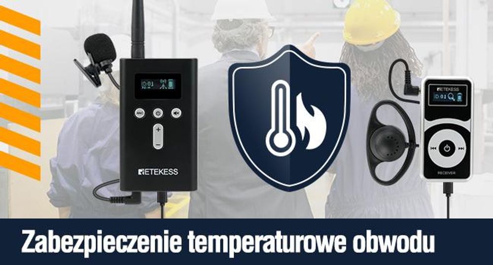 System przewodniczenia Retekess T130P, bezprzewodowy mikrofon, słuchawki dla przewodników, zaawansowana redukcja szumów, zasięg 160 metrów, długi czas pracy na baterii: 30 godzin