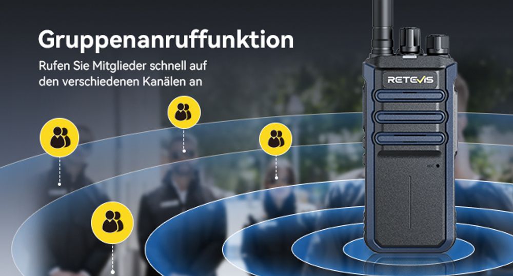 Retevis RT86A Funkgerät mit großer Reichweite, Kompatibel mit RT86, mit Mikrofon, Gruppenruf, einfaches Pairing, langlebig, für Baustellen Lagerhallen