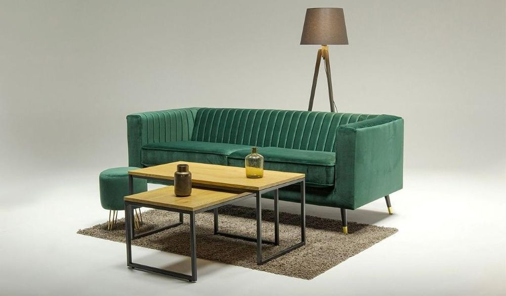 2-Sitzer-Sofa Slender, senffarben, Stoff Velluto 8