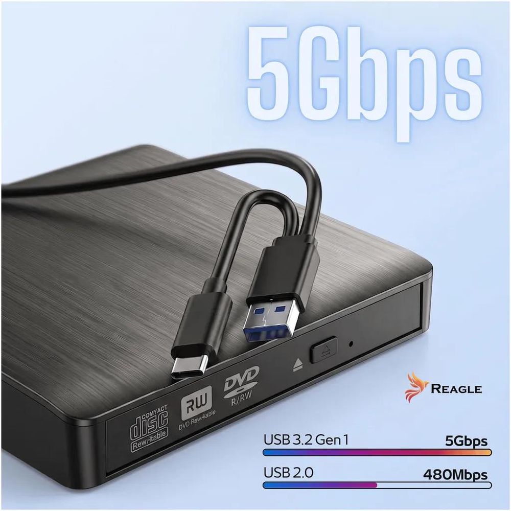 Reagle RCD4 USB 3.2 externes Laufwerk mit USB-A und USB-C Anschluss