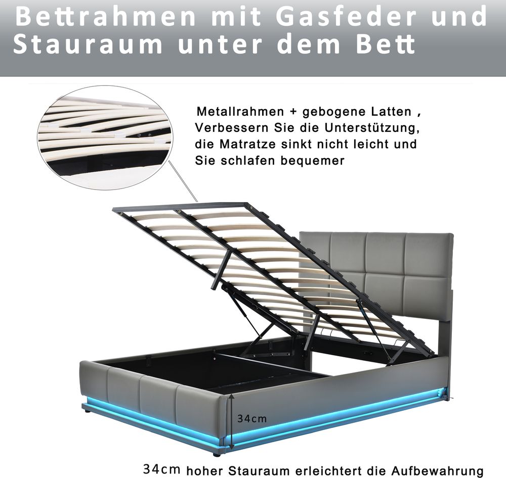 Polsterbett mit Stauraum