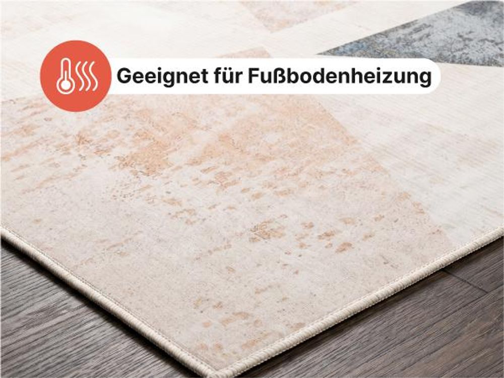 Tapiso NORA Teppich Kurzflor, rutschfest & pflegeleicht, Wohnzimmer & Schlafzimmer 140 x 200 cm