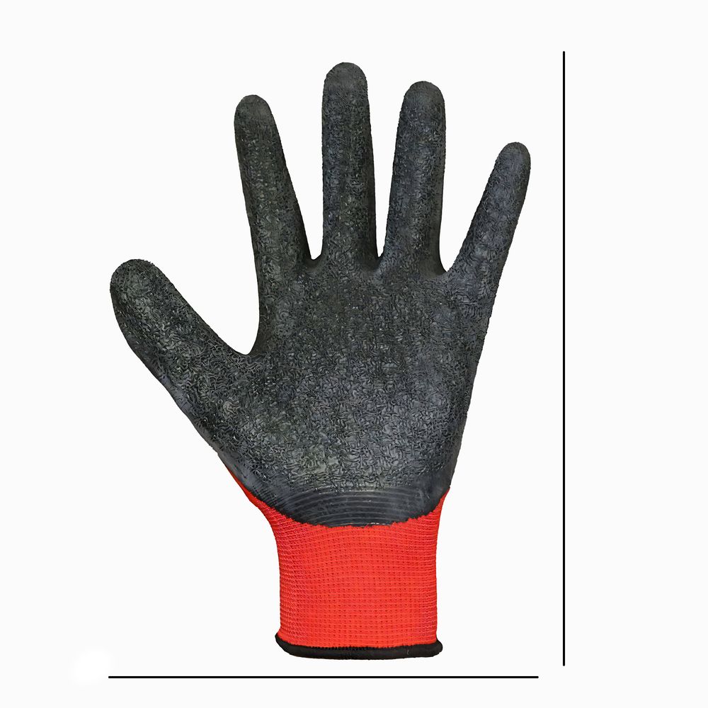 10 Paar Arbeitshandschuhe, Gartenhandschuhe, Einheitsgröße für Herren & Damen, Work Gloves für Arbeit & Garten mit Latexbeschichtung Rot Retoo