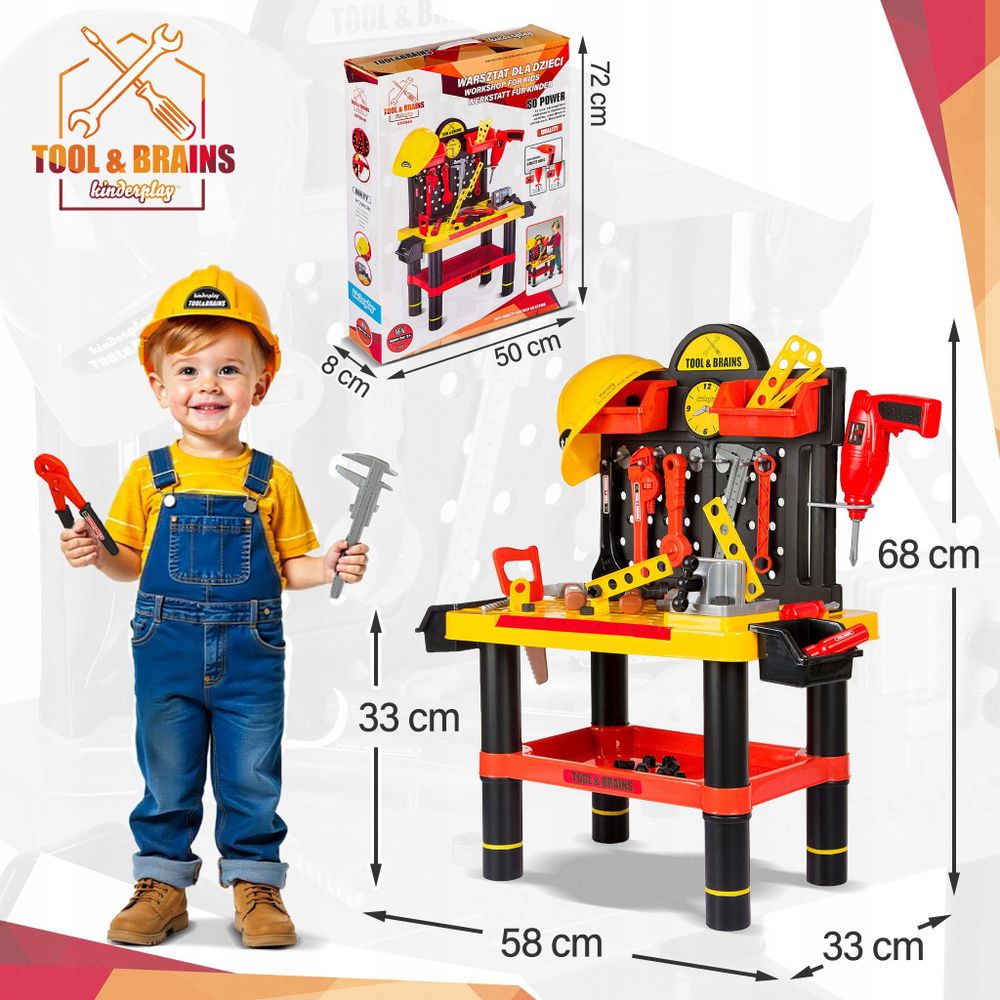 Kinderwerkbank aufgebaut