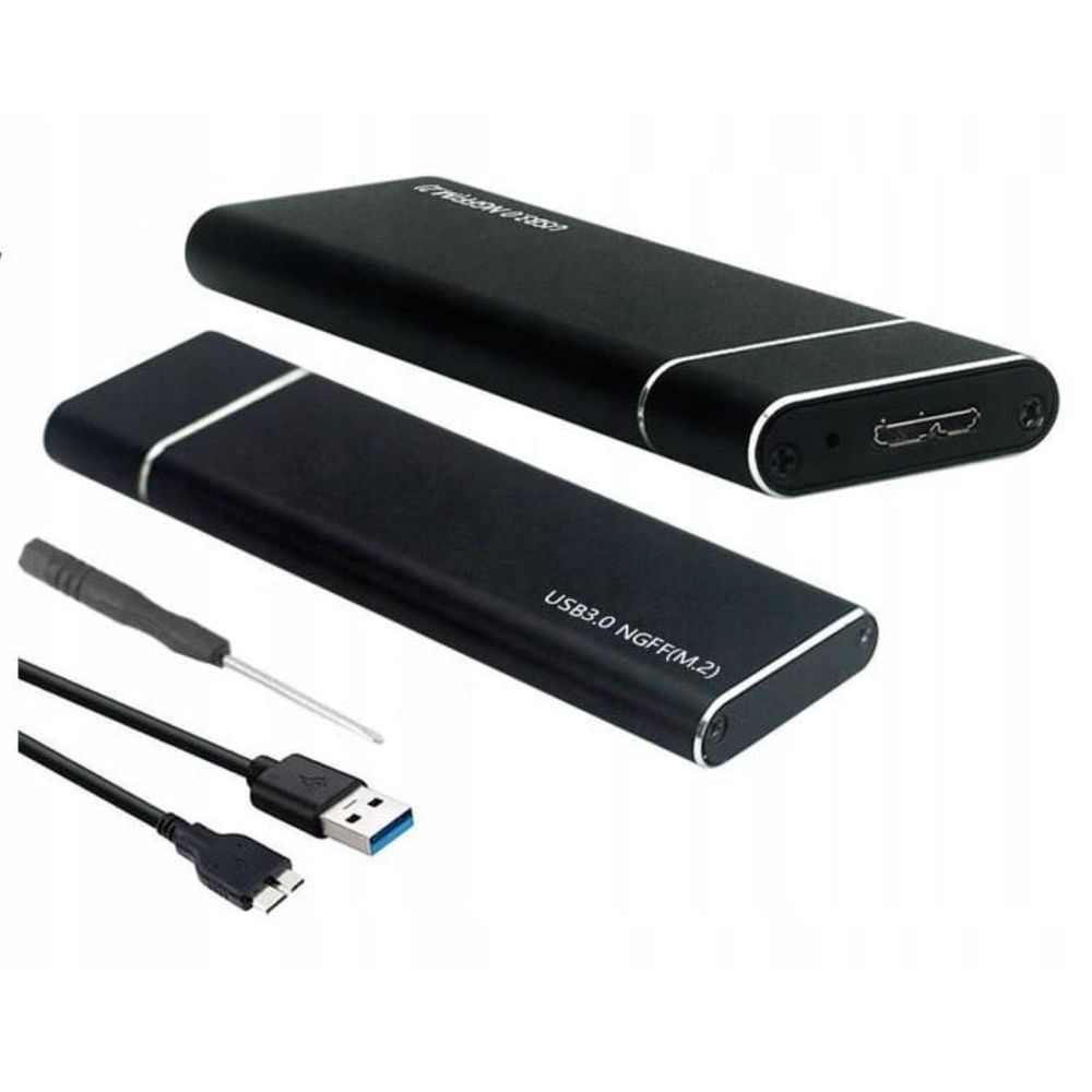 Obudowa SSD - M.2 SATA NGFF - USB 3.0 - 6 Gbit/s - B Key B+M - 2230-2280 - Aluminium - Czarny