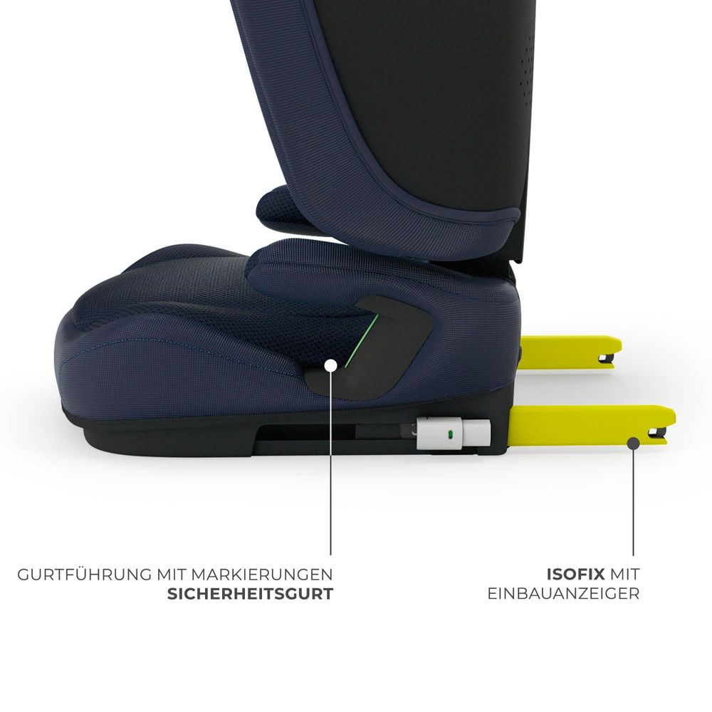 Kinderkraft UNITY 2 Kindersitz 100–150 cm, 15–36 kg, klappbar, ISOFIX, SPS+ & H-GUARD, Schlafposition, AIR FLOW, ergonomische Armlehnen, navy blau