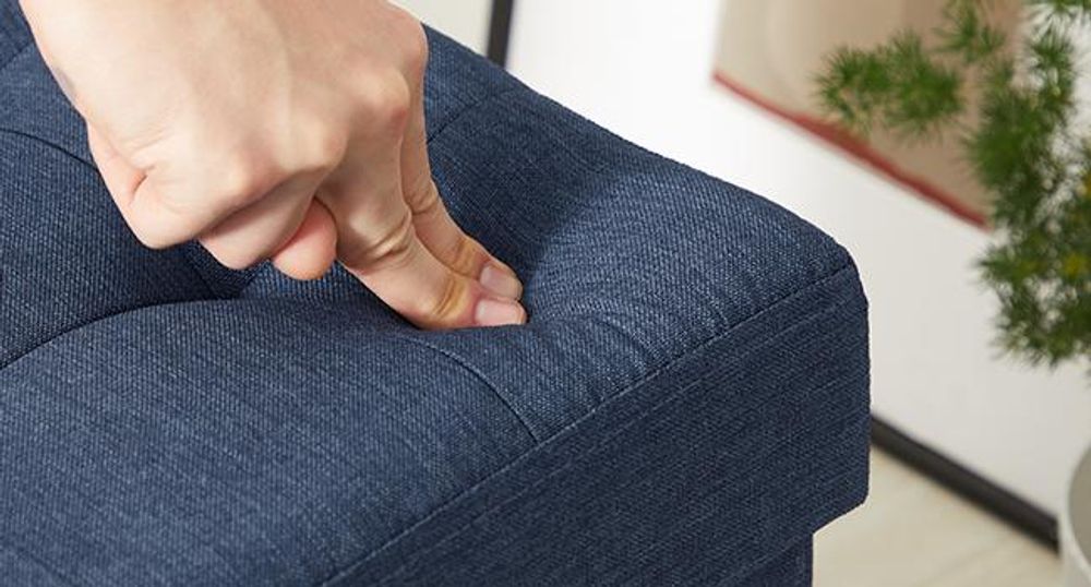 SONGMICS 110 cm Sitzbank mit Stauraum, klappbare Sitztruhe, Fußbank, dunkelblau