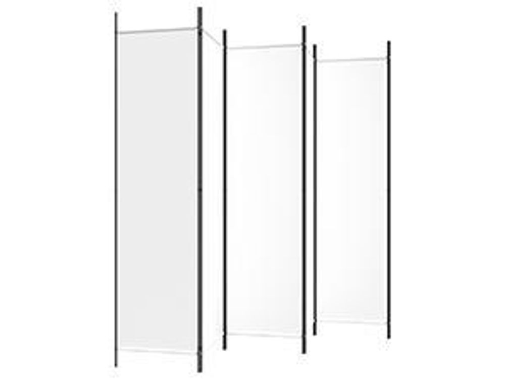 vidaXL 6-tlg. Paravent Weiß 300x200 cm Stoff