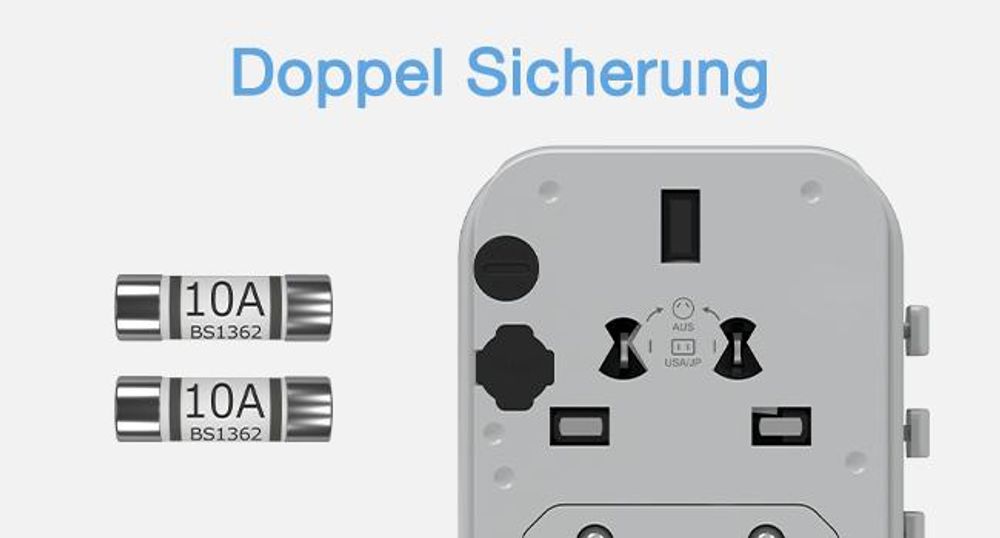 TESSAN Reiseadapter Weltweit Universal Reisestecker mit 3 USB A und 1 USB C Internationaler Steckdosenadapter