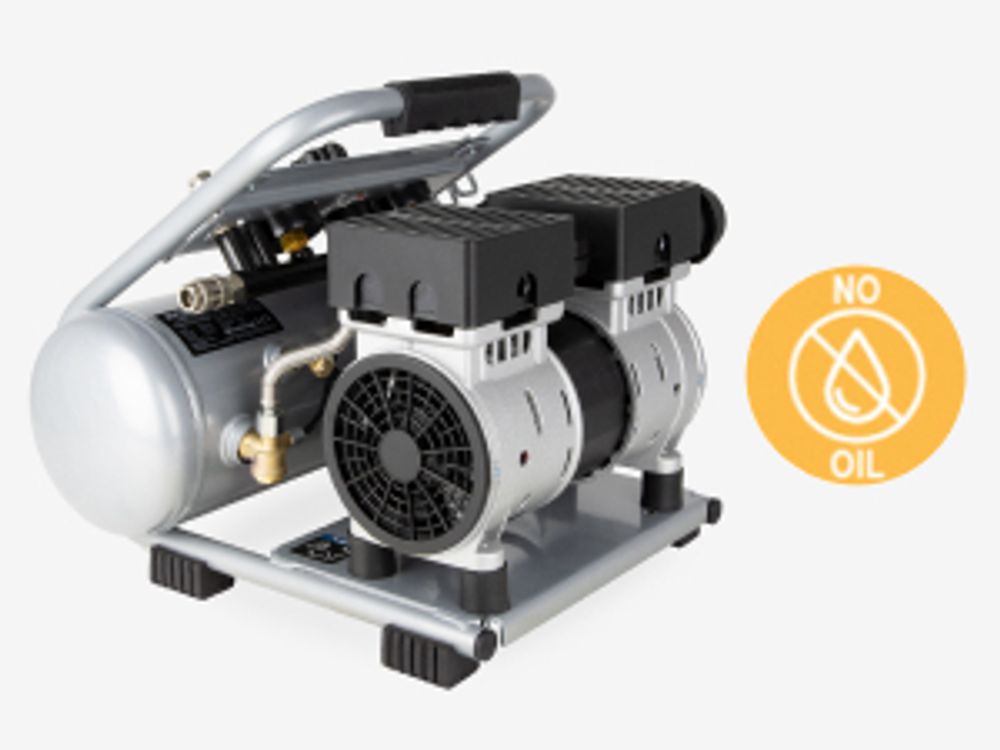 HYUNDAI Silent Kompressor SAC75008 (9 bar, 8L, tragbar, ÖLFREI, 49 dB, 750 W / 1 PS)