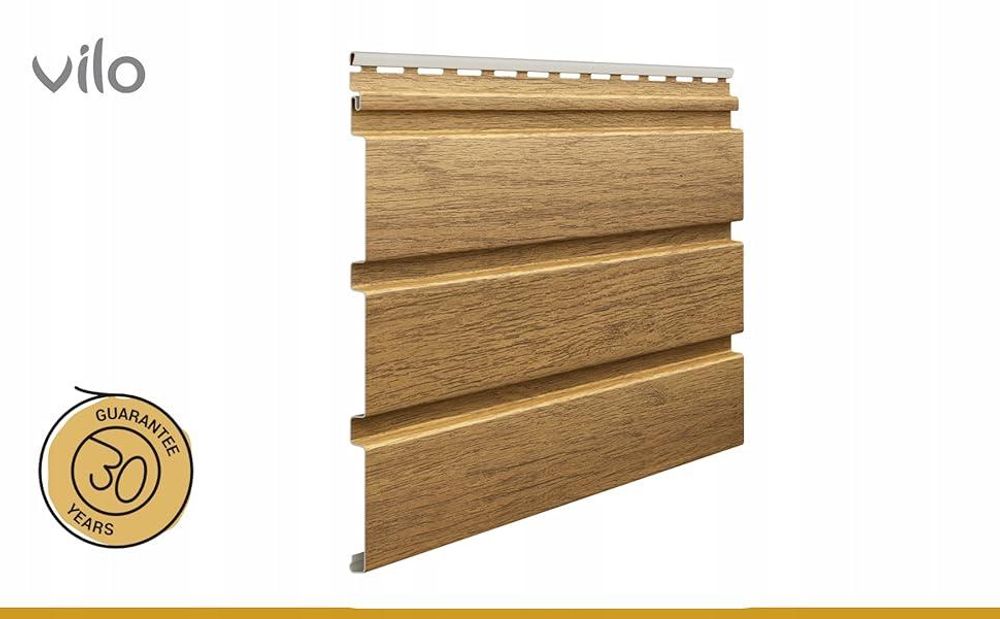 VILO Kunststoffpaneele - Deckenpaneele für Innen und Außen, Dachpaneele - Holzoptik - Weiß, Lange 2,7 m, 10 Stück, SV-08