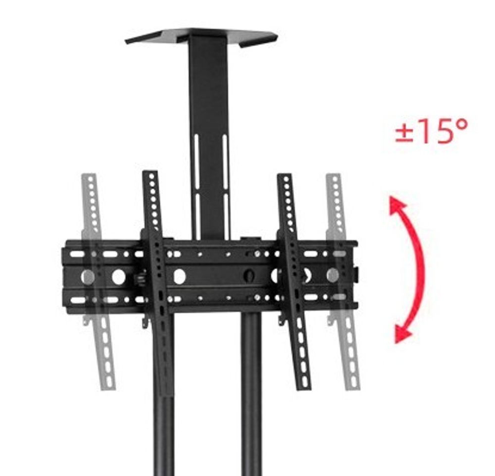 FCH TV Bodenständer TV Ständer mit Rollen für 32-70 Zoll TV Halterungen maximal 60 kg, VESA 400 x 600, um 15 ° nach oben und unten verstellbar