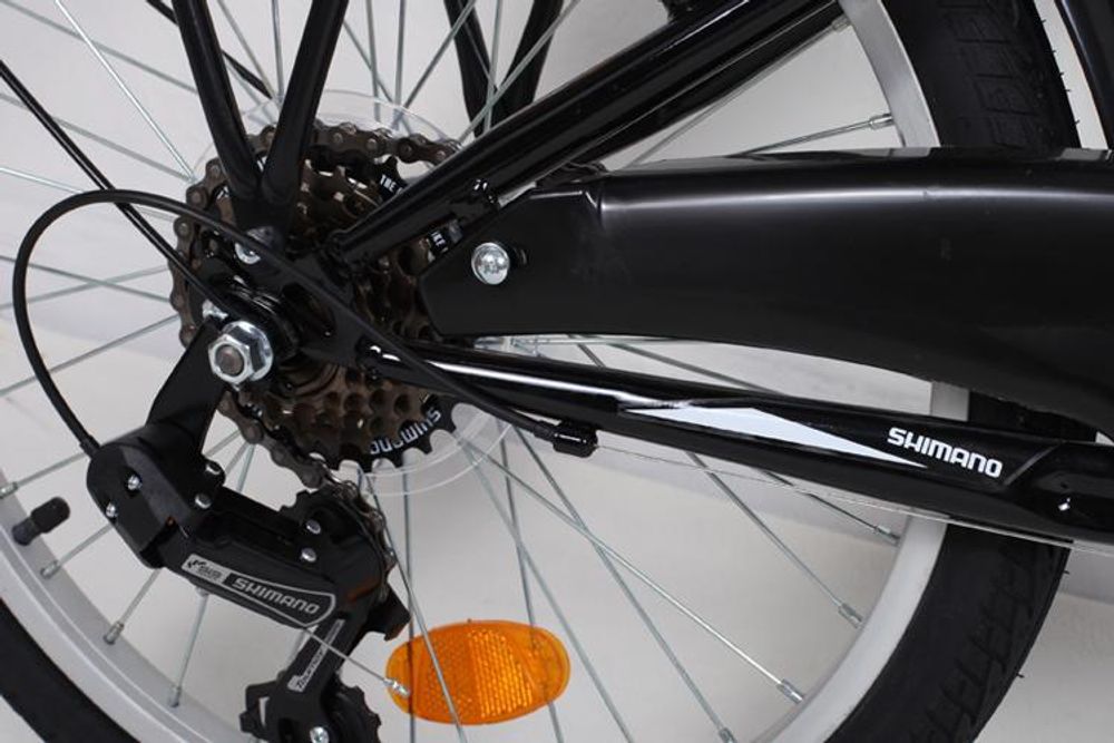 20 Zoll Jungenfahrrad SHIMANO 6 Gang 20" Fahrrad Schwarz mit Beleuchtung TMX
