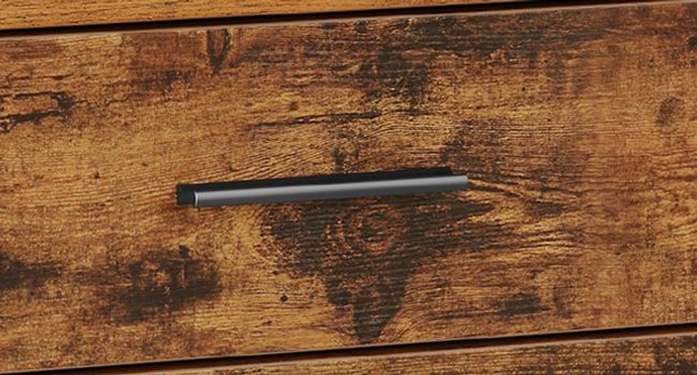 VASAGLE Rollcontainer, Aktenschrank, Schubladenschrank, Druckerständer, 5 Schubladen, mit werkzeuglosen Gleitschienen, braun