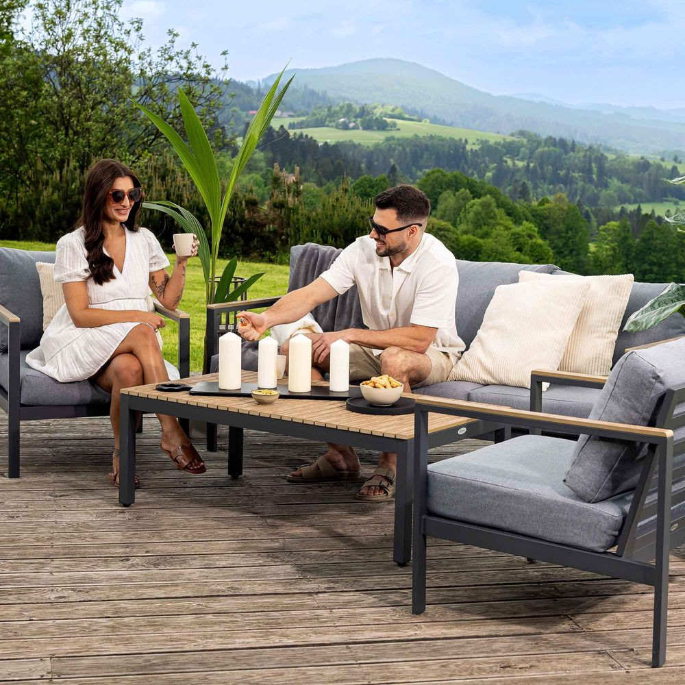 di volio Gartenmöbel-Set TIVOLI, Terrassenmöbel aus wasserfestem Materialien, Gartenmöbel für 5 Personen - Couchtisch & 3-Sitzer Sofa & 2 Sessel