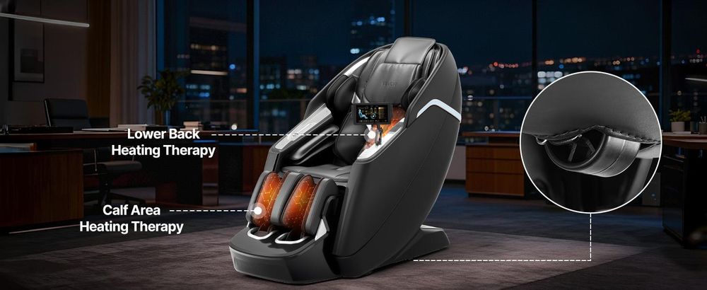 VEVOR Massagesessel Ganzkörpermassagesessel Zero Gravity mit SL-Schiene & Yoga-Stretch-Modus, Relaxsessel mit Heizung & elektrischem Pedal