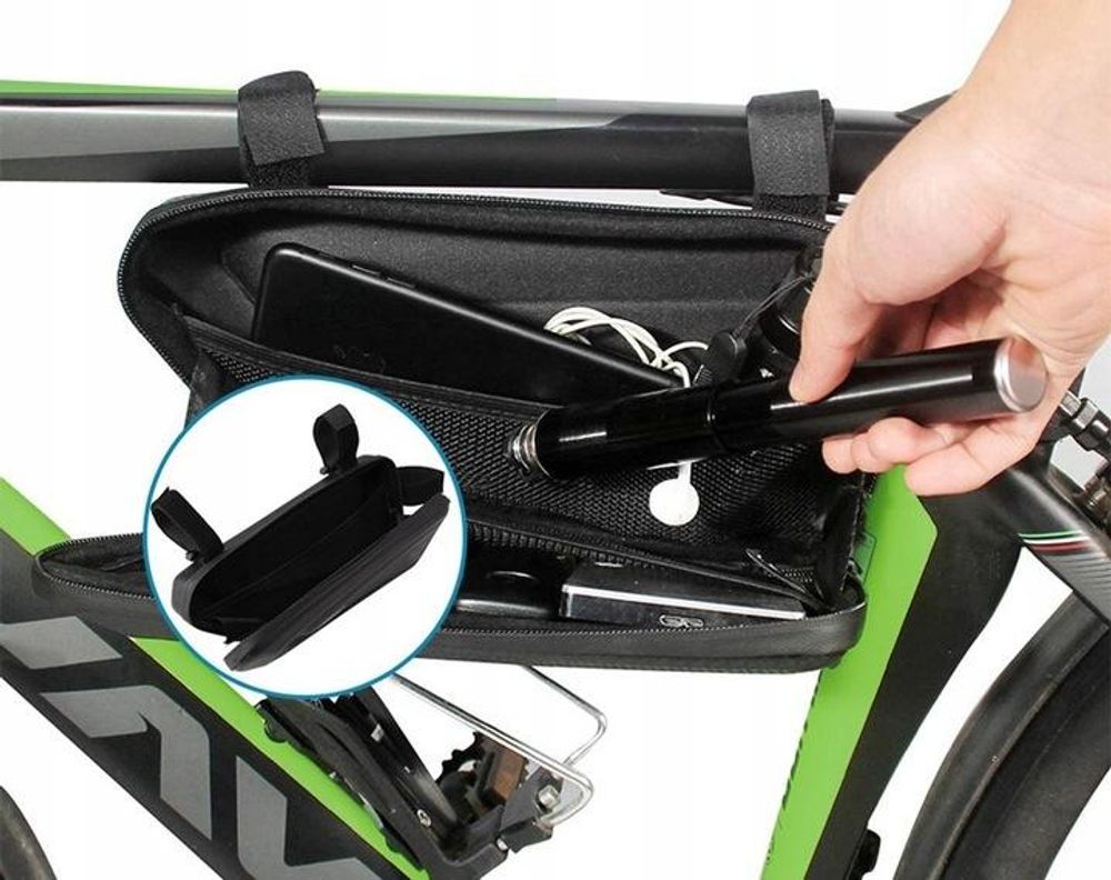 Forever Verstärkte Fahrradrahmentasche für sichere Aufbewahrung von wichtigen Kleinigkeiten, Fahrrad Tasche Wasserdicht für Montainbikes, Rennrad, Ebikes