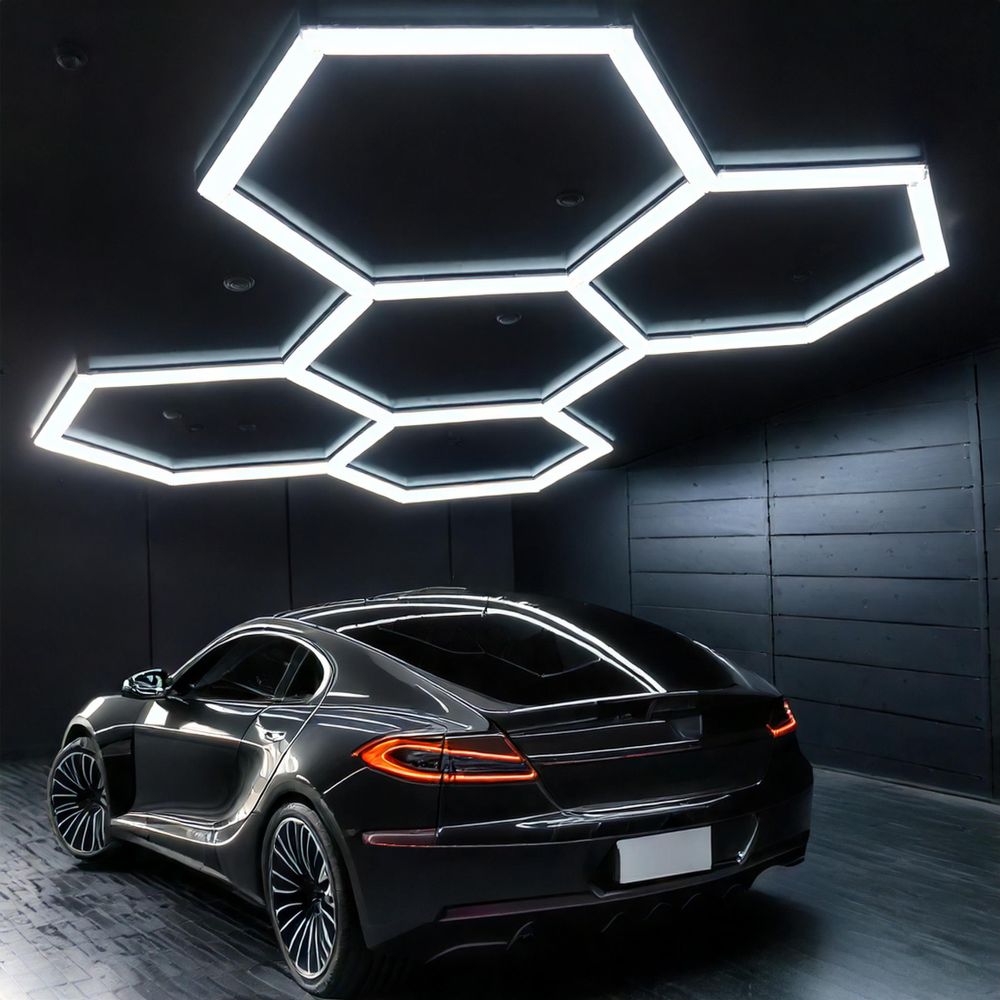 LED Lampe HEXAGON Deckenpanel Beleuchtung Werkstatt Garage Haus 319x217 cm