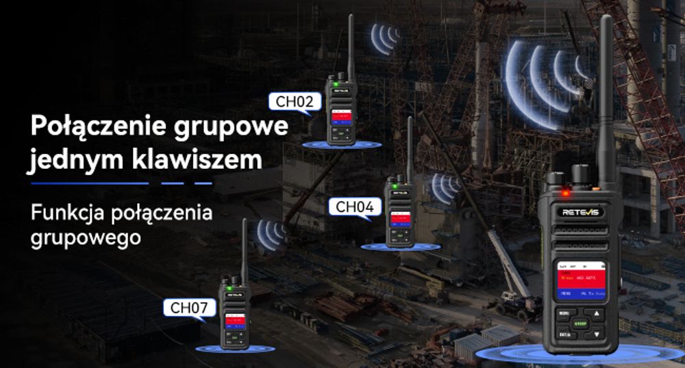 Retevis NR630S Walkie Talkie Dalekosiężne, wodoodporne radiotelefony dla dorosłych, IP67, 2800 mAh, redukcja szumów AI, LCD dla logistyki