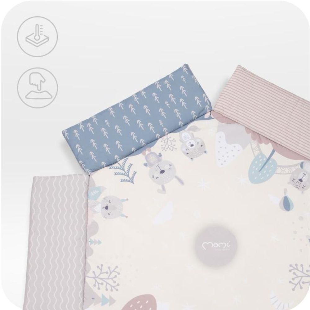 MoMi PASTEL – 2-in-1 Baby Spielmatte mit Bällebad & Sensorik-Spielzeug, fördert Sinne & Entwicklung, inkl. Kissen & Tasche – Pastellfarben