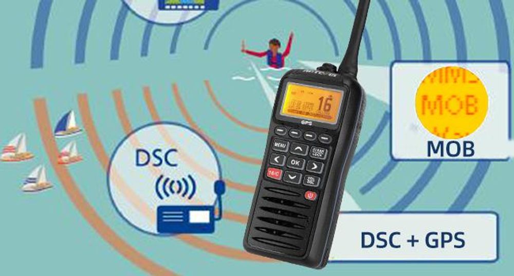 Retevis RM40 Marineradio GPS, IP67 Wasserdichtes Professionelles Handheld DSC Radio, Tragbares Zwei-Wege-Funkgerät Schwimmend, Marine Transceiver für Rettung, Küstenwache (Schwarz, 1 Stück)