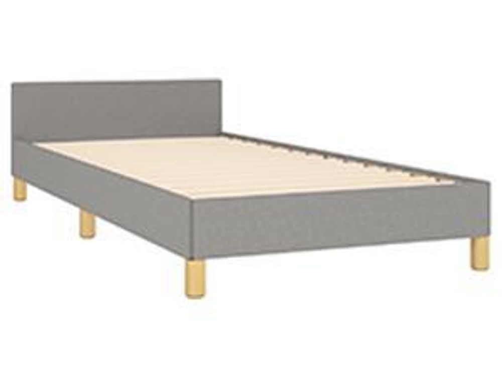 vidaXL Bettgestell ohne Matratze Hellgrau 90x200 cm Stoff
