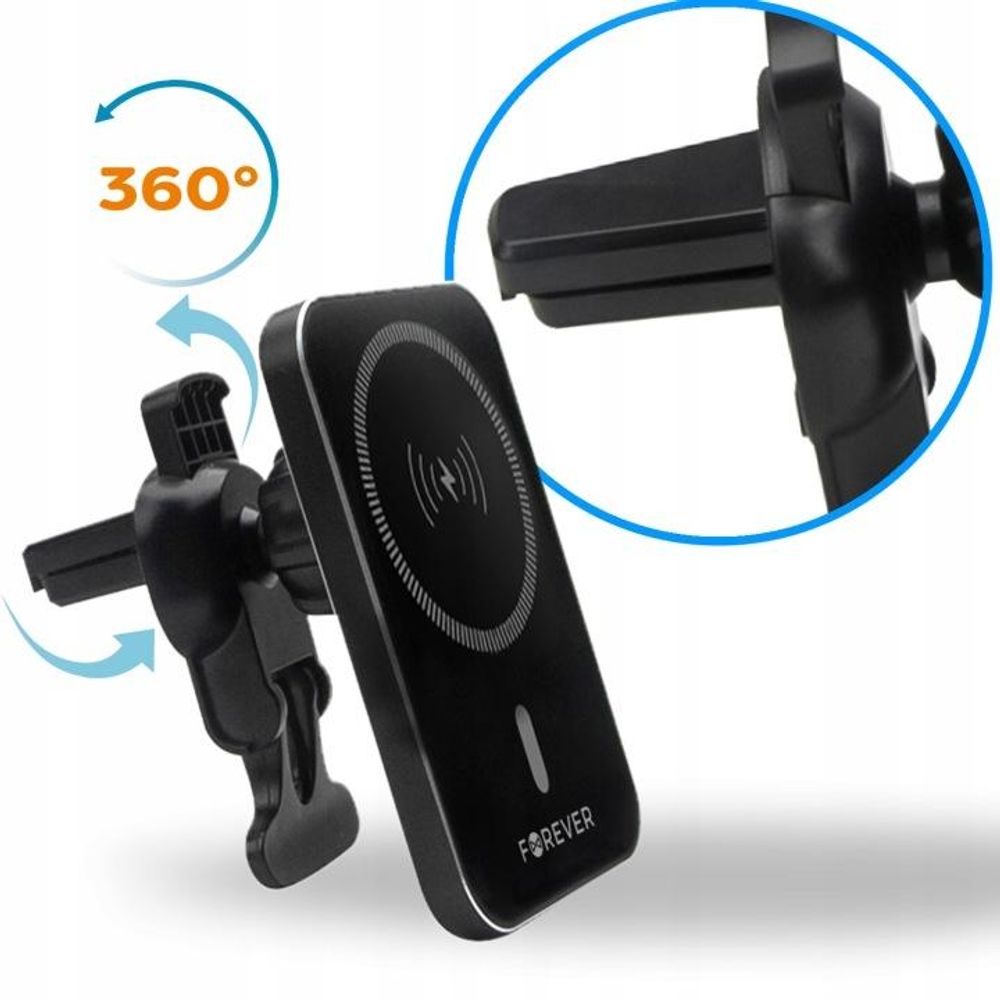 FOREVER Forever phone car mount + wireless charger 15W MACH-100