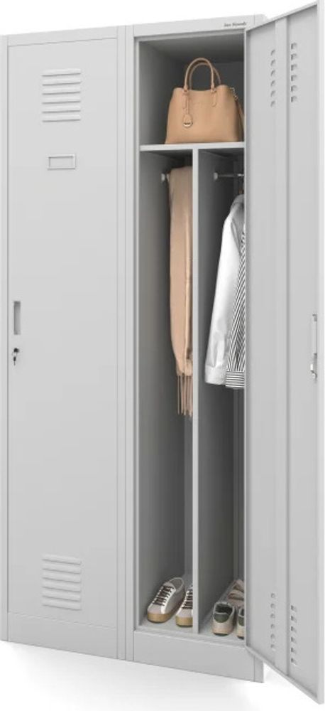 Spind Garderobenschrank Umkleideschrank Metallschrank grau 180x80x50