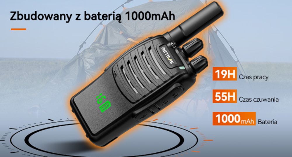 Retevis H777H Walkie Talkie z ukrytym wyświetlaczem, ręczny radiotelefon PMR446 2-kierunkowy, ładowany przez USB C, VOX, latarka LED, alarm awaryjny