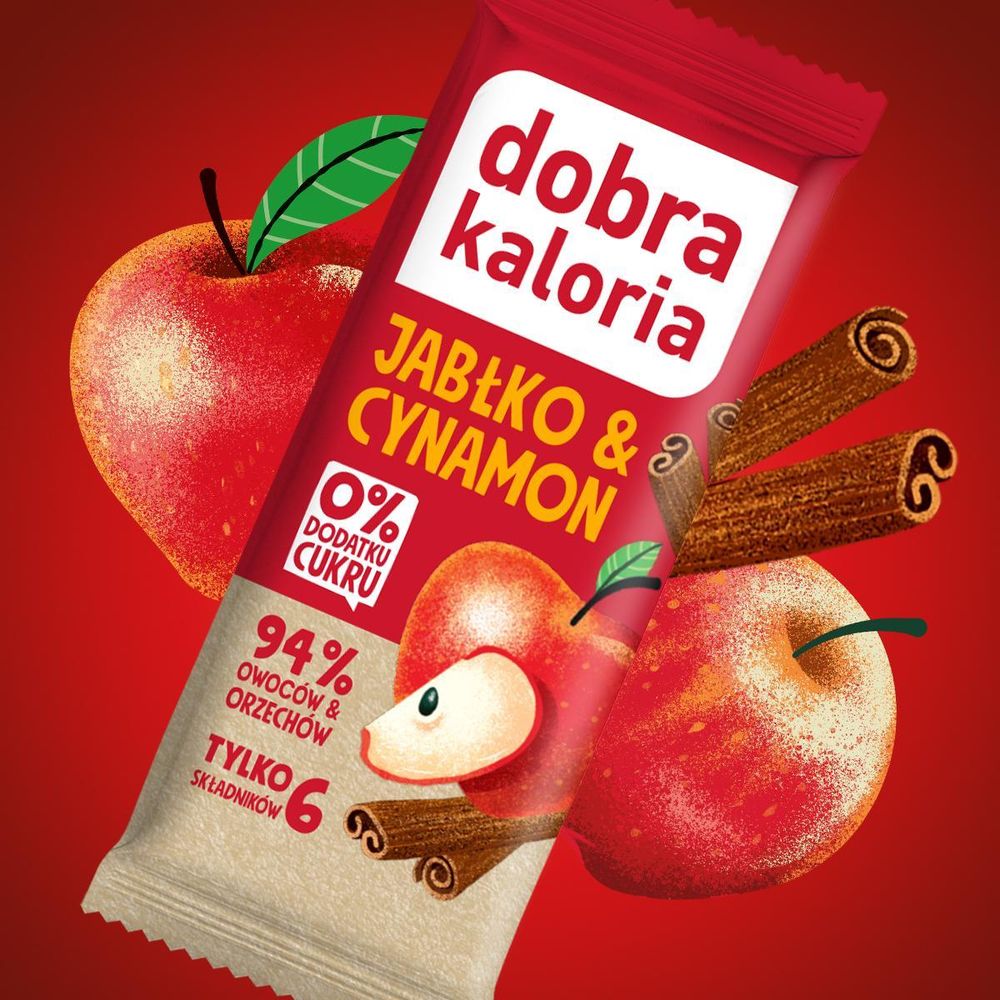 Dobra Kaloria Baton Daktylowy Jabłko & Cynamon 35 G