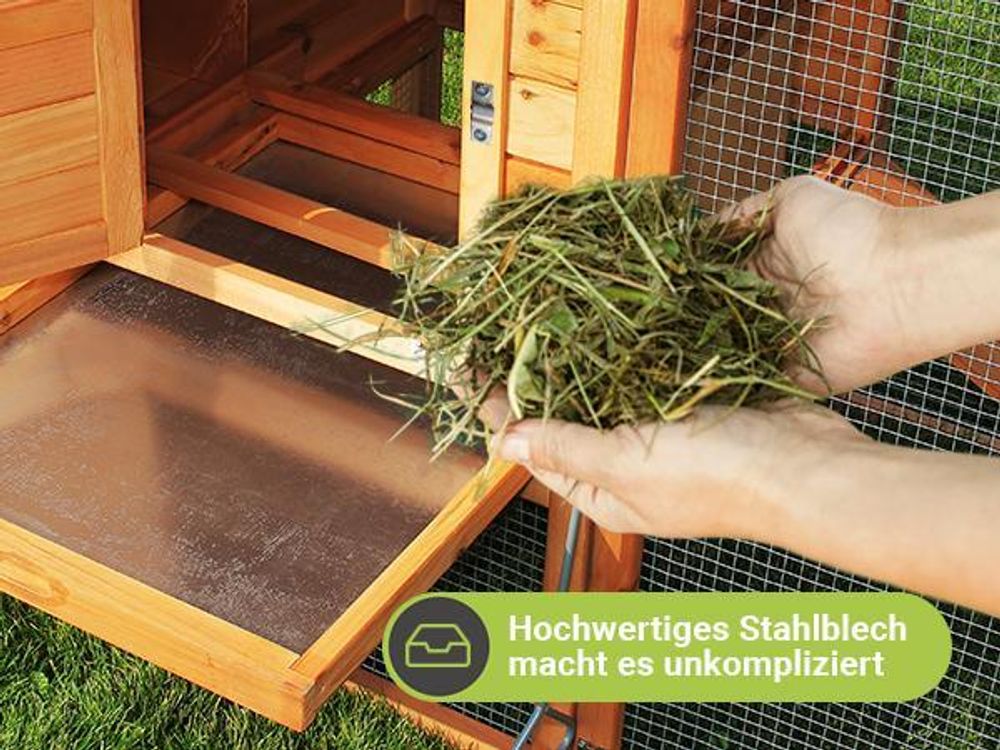 MyAnimal Hühnerstall MH-04 | Für 3-4 Hühner - Hühnerhaus - Nistkasten - Eiablage - Freilaufgehege - Wasserabweisendes Dach - Kleintierstall (Grau)