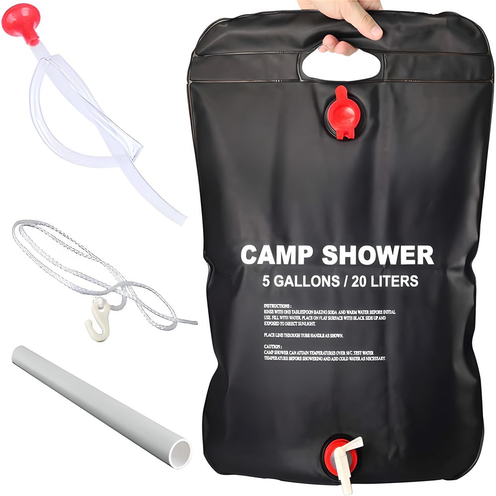 Campingdusche 20L – Solardusche für Outdoor, Gartendusche mit Duschkopf, Solar-Wassersack für warmes Wasser, ideal für Camping und Pool Retoo