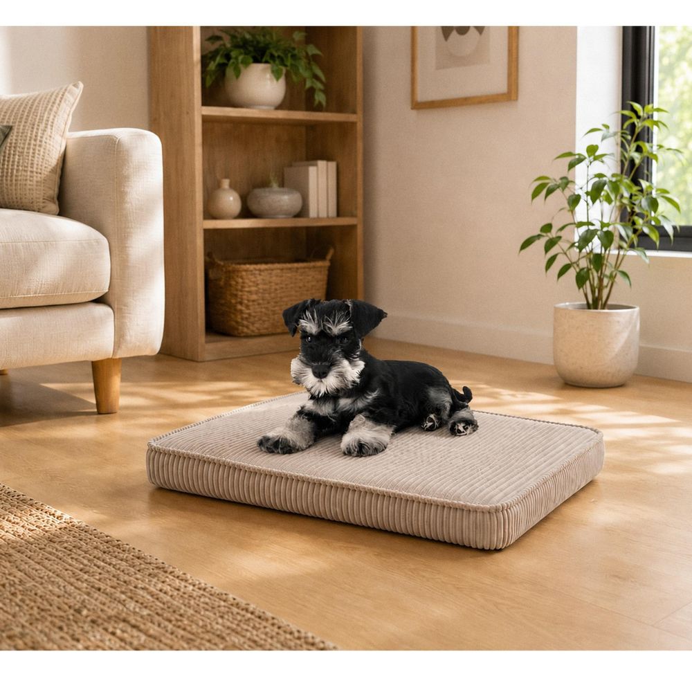 Hundebett Hundekissen Hundematte Cord 45X65X8 Cm Beige