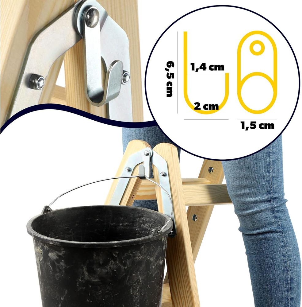 KADAX Leiter "Salo", Holzleiter, Bockleiter bis 150 kg, 152 cm, 5 Stufen