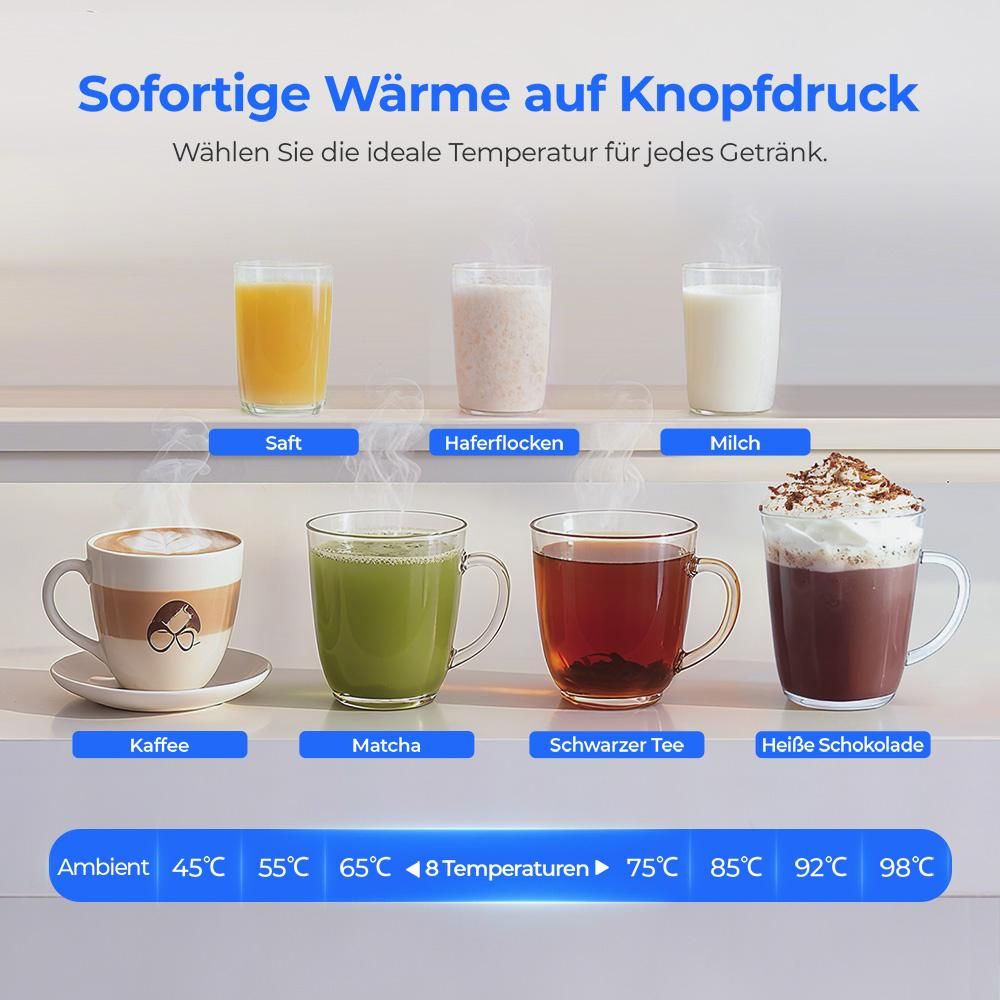 Hydrofast W100 Auftisch Wasserfilter mit Umkehrosmose, UV-Filterung, 6-Stufen-Filtration und 8 Temperatureinstellungen
