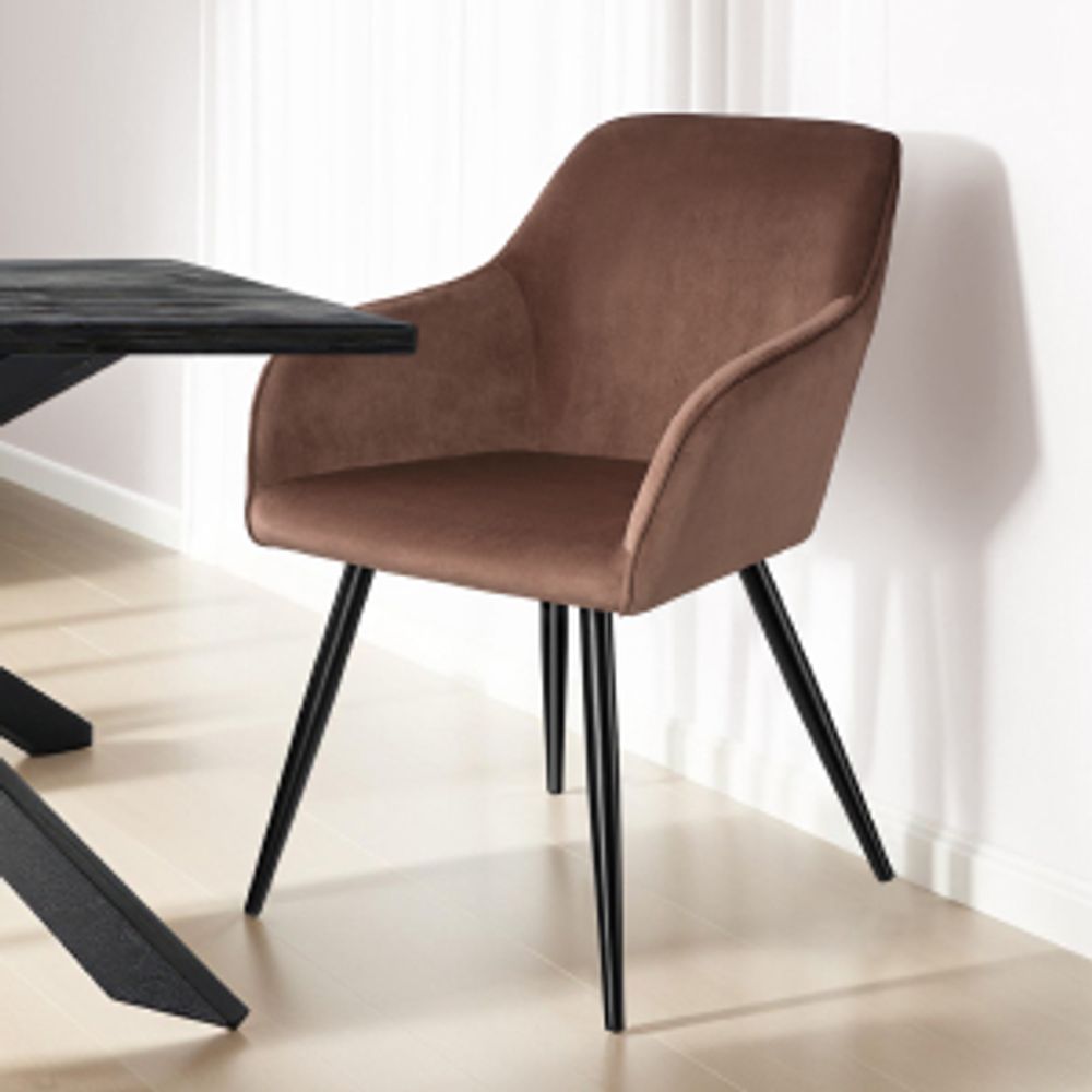 tectake® Esszimmerstuhl Marilyn gepolstert, in Samtoptik 58 x 62 x 82 cm