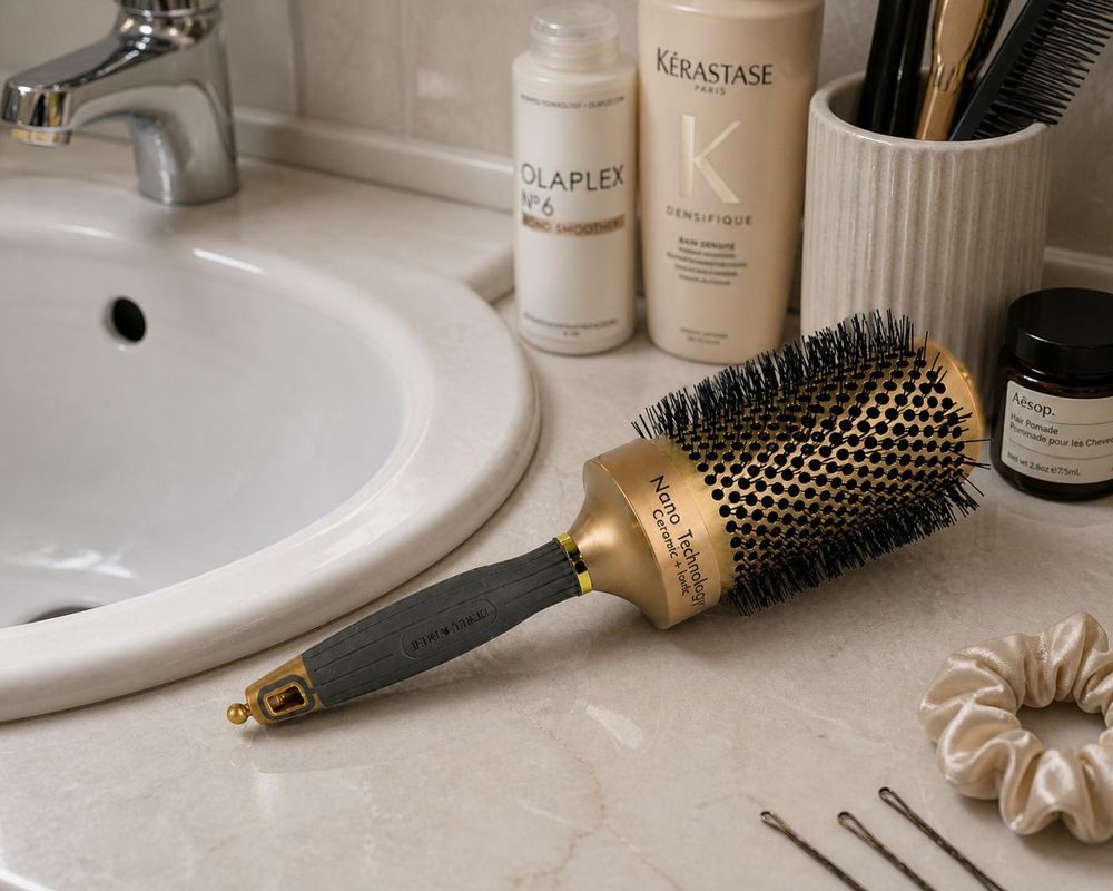 Ronde föhnborstel 80 mm goud