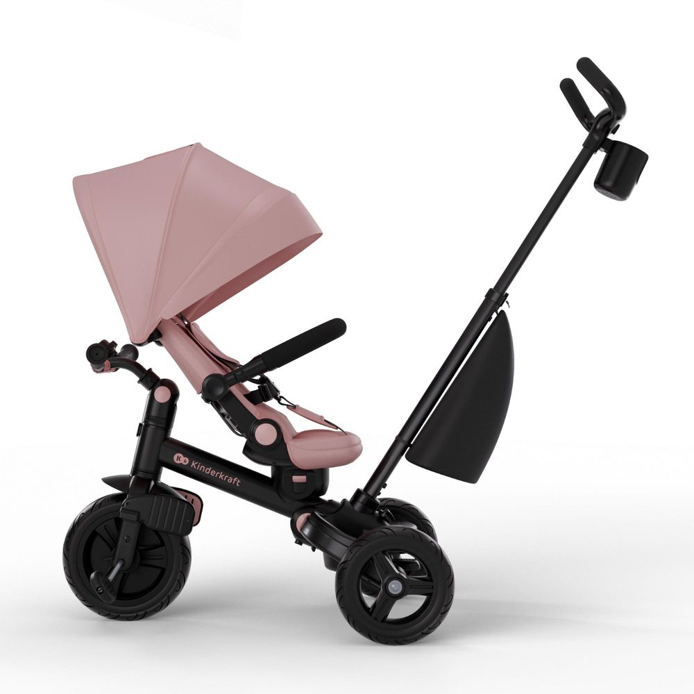 Kinderkraft AVEO 2 PLUS Dreirad 6in1 ab 9 Monate bis 5 Jahre, drehbarer Sitz, verstellbare Rückenlehne mit Liegeposition, Elternschubstang - Rosa