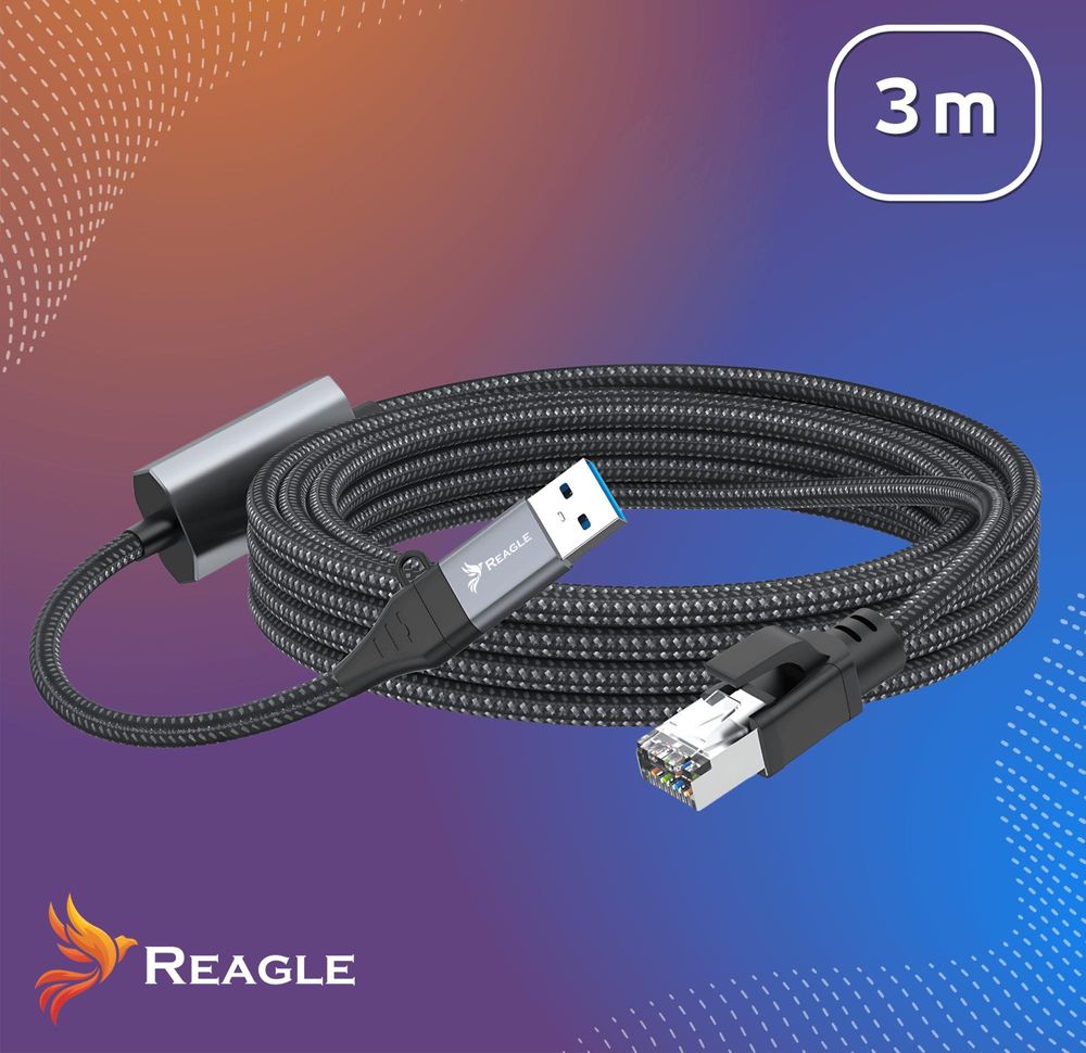 3M ETHERNET NETZWERK KABEL 2W1 USB-C USB-A ZU LAN KABEL RJ45 2.5 Gbps