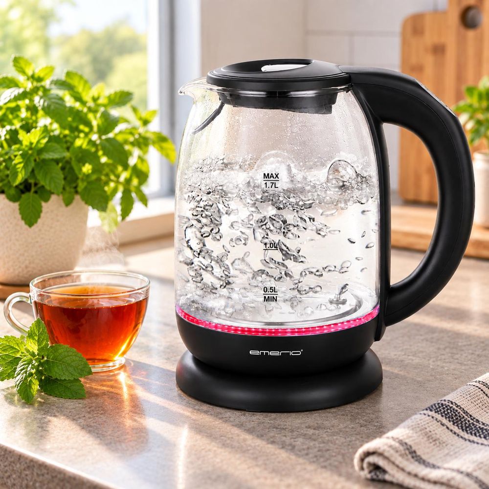 Emerio Waterkoker WK-119255.5 – 1,7 Liter – 2200 W – Instelbare Temperatuur – LED-verlichting
