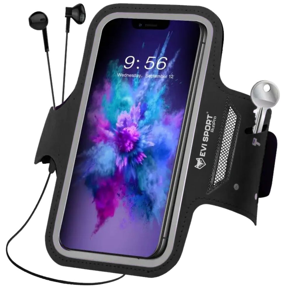 Sportovní náramek na mobilní telefon 6,9 palce, voděodolný náramek na běhání pro iPhone a Samsung, taška na jogging s dotykovou funkcí a přihrádkou na klíče, EVI RunPro