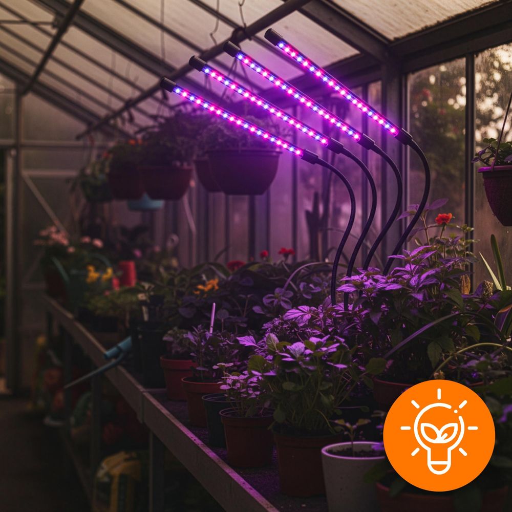 LED Pflanzenlampe 90W Vollspektrum mit 4 Köpfen, Wachstumslampe mit Timer & Clip, 80 LEDs dimmbar für Zimmerpflanzen & Anzucht, EVI GARDEN 4Glow