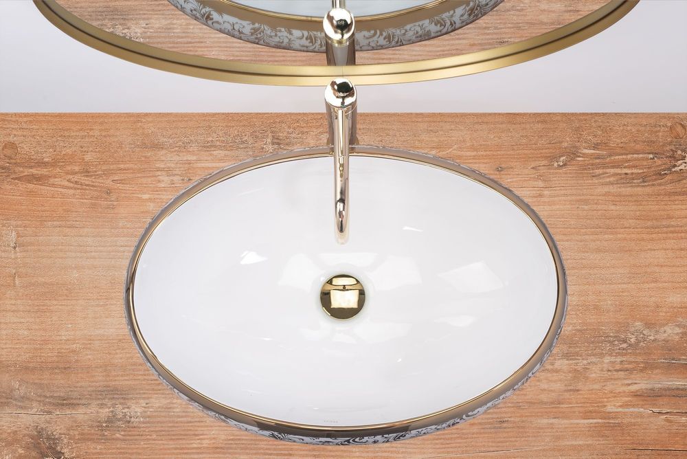 Rea Aufsatzwaschbecken Meryl Oval White Gold