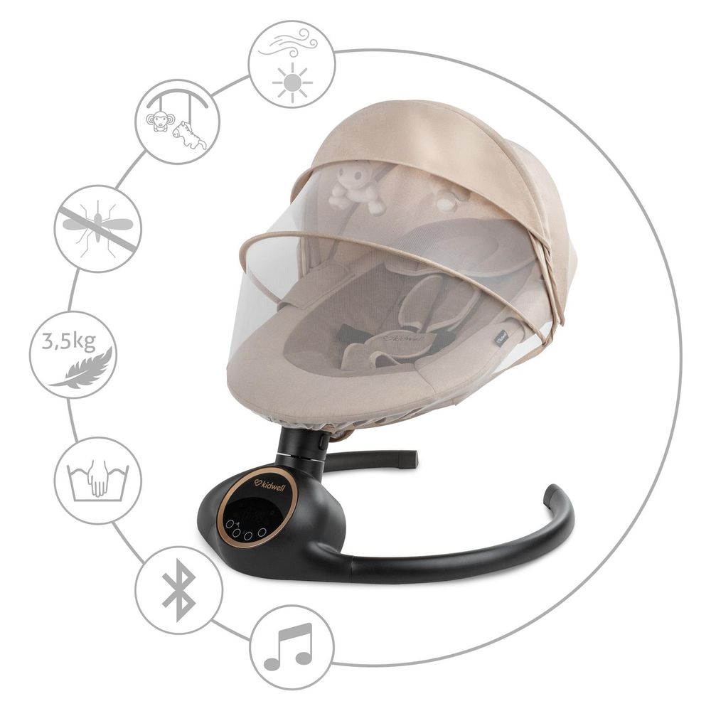 Elektrische 2-in-1-Schaukel, Bluetooth, REVE Beige-Gold