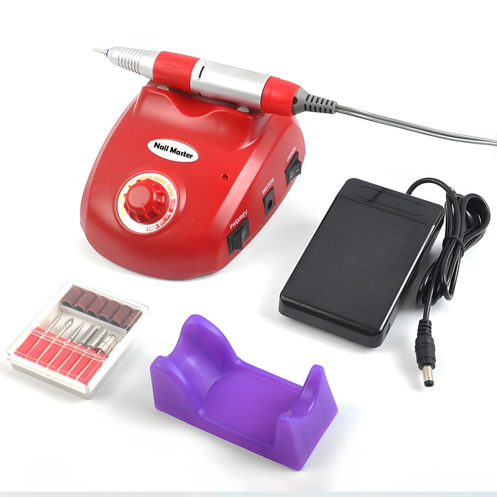 Nagelfräser Elektrisch Nagelfraeser Elektrische 60W Profi Fraeser Nagelfeile Set Maniküre Pediküre Gerät 20000 u/Min Speed Nagelknipser Rot Retoo