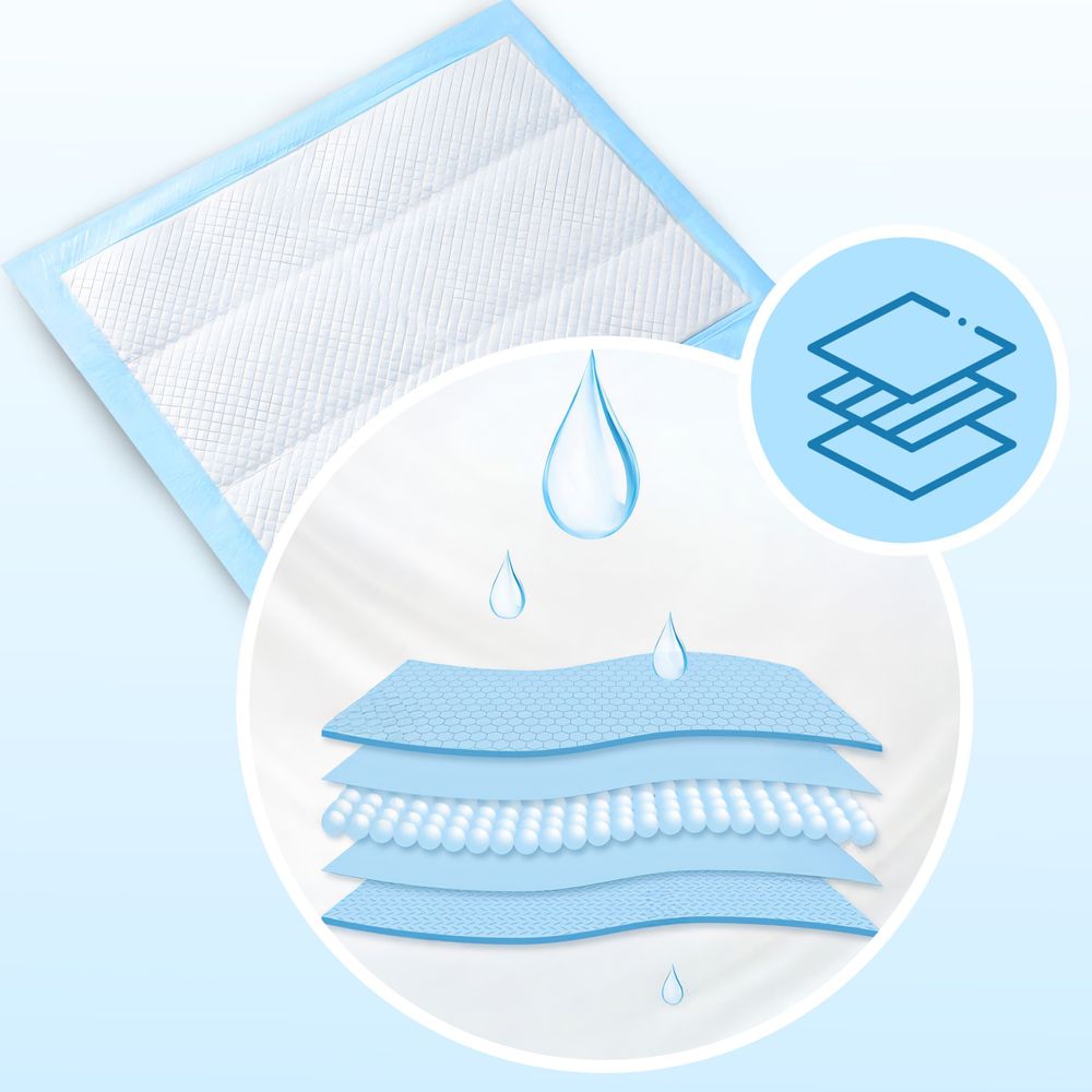 Trainingsunterlagen für Hunde und Welpen, 100er Hygienisch Hygieneunterlagen, Toilettenmatte, Welpenunterlagen, Ultra saugfähige Pads, 60x60 cm Retoo