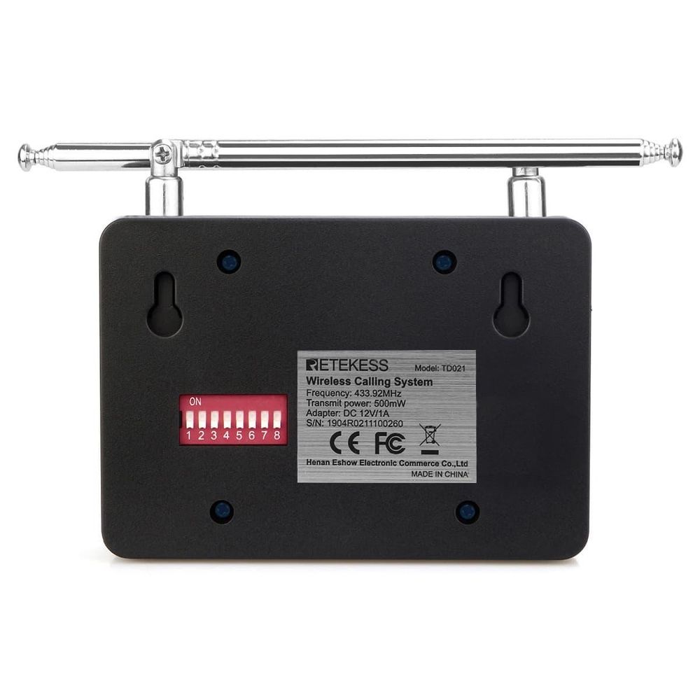 Retekess T128-T117-TD105 Restaurant Pager System, Drahtloses Anrufsystem Sprachübertragungsmodi 1 Uhrenempfänger 1 PC-Displayempfänger für Bar Dentist Clinic Veterinary Shop