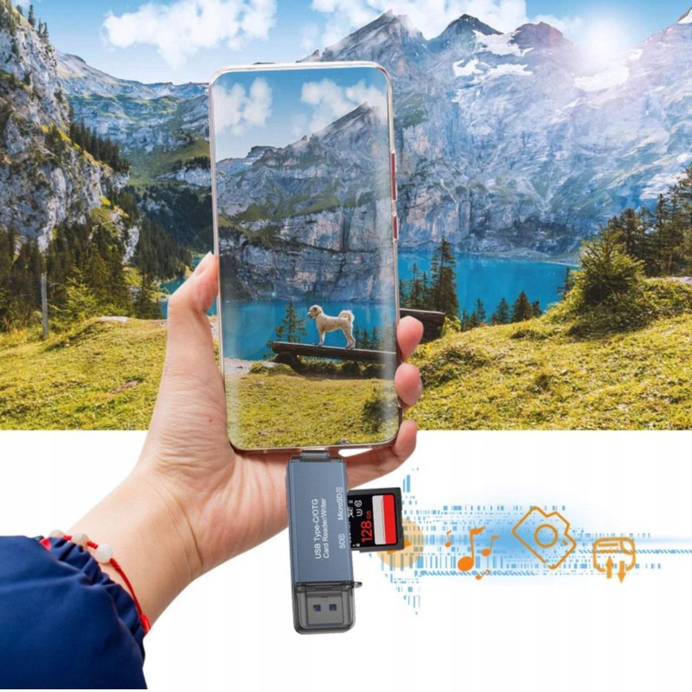SD-Speicherkartenleser - USB 3.0 USB-C - Adapter - 4-in-1 - SD + MICRO SD TF 5 Gb/s bis zu 2 TB