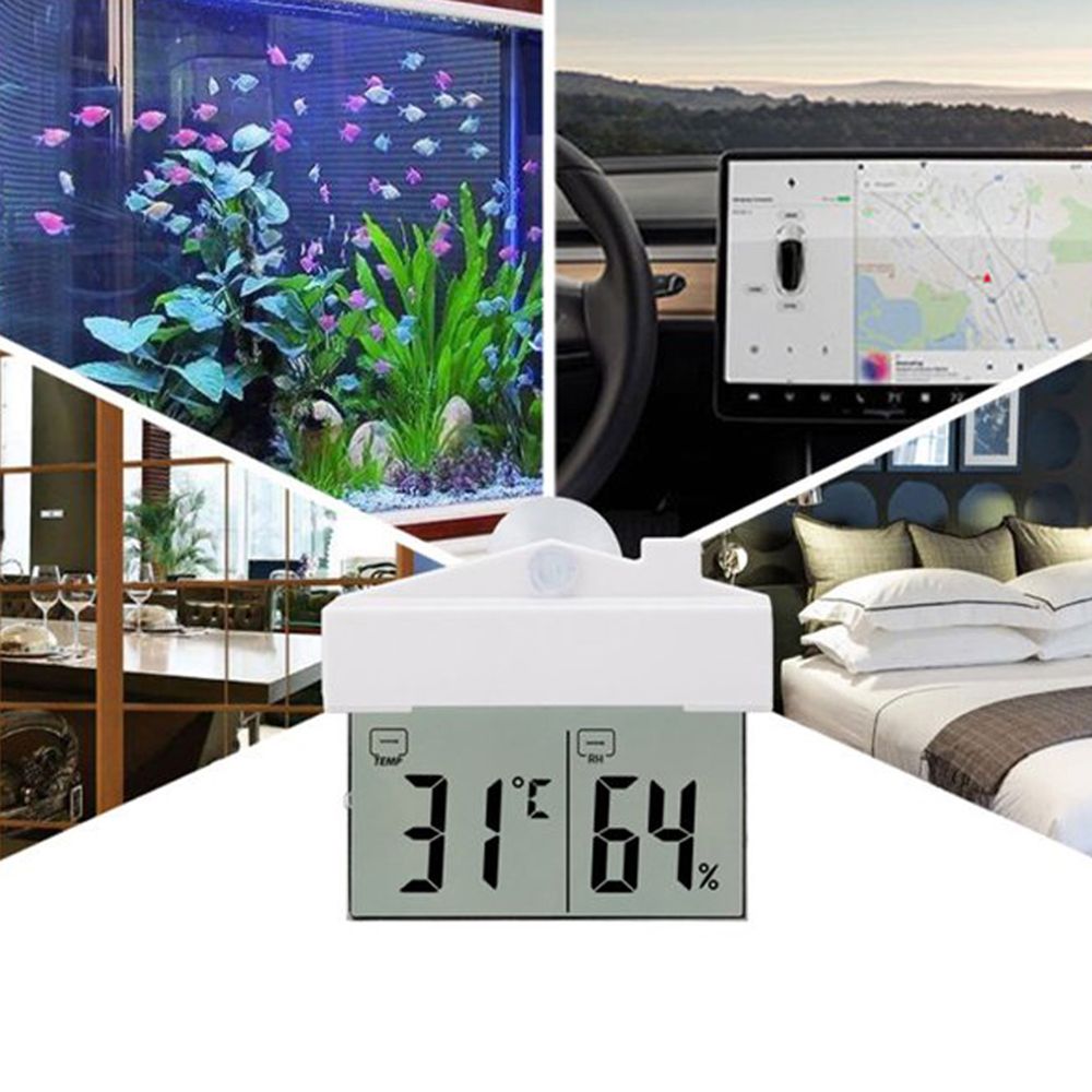 Fensterthermometer Digital LCD Hygrometer Außenthermometer Innen Außen Selbstklebend Fenster Thermometer Scheibenthermometer Zimmerthermometer Retoo